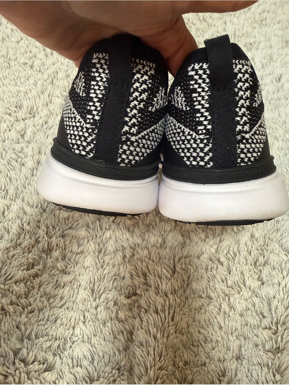 APL Slip-On Knit Sneakers in Black & White - Picture 8 of 11
